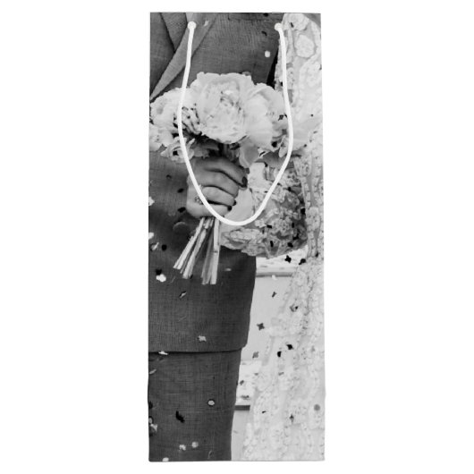 カスタムフォト結婚サンキューワイン抱き枕 ワインギフトバッグ (裏面)