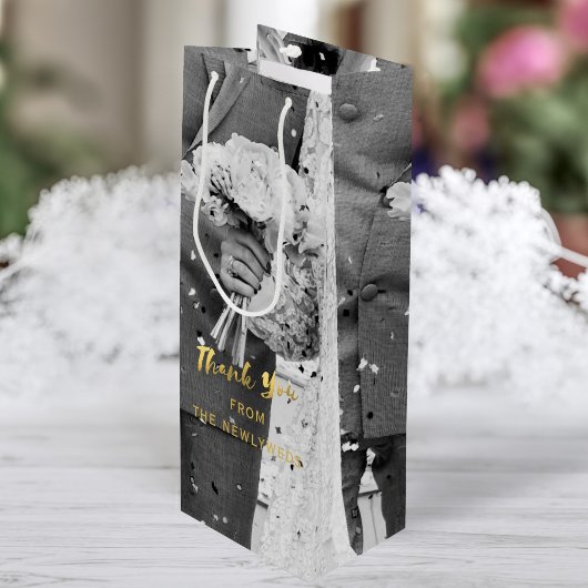 カスタムフォト結婚サンキューワイン抱き枕 ワインギフトバッグ