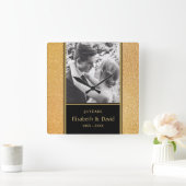 カスタムフォト結婚ズアニバーシャスクエアウォールクロック スクエア壁時計 (ホーム)