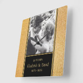 カスタムフォト結婚ズアニバーシャスクエアウォールクロック スクエア壁時計 (傾斜)