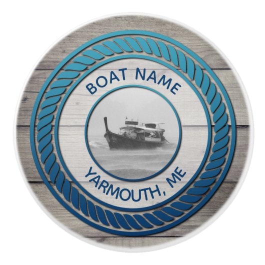 カスタムフォト航海のボートいかり セラミックノブ (正面)