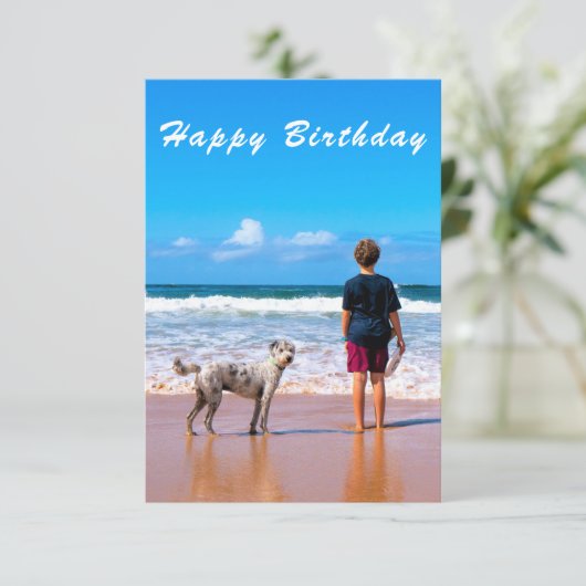 カスタムフォト誕生日カード自分のデザイン (スタンド正面)