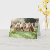 カスタムフォト誕生日カード カード (黄色い花)