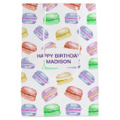 カスタムフォト誕生日パターンCookieマカロン ミディアムペーパーバッグ (裏面)