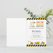 カスタムフォト誕生日建築ダンプトラック 招待状 (スタンド正面)