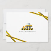 カスタムフォト誕生日建築ダンプトラック 招待状 (裏面)