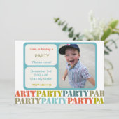 カスタムフォト誕生日招待状(#INV 011) 招待状 (スタンド正面)