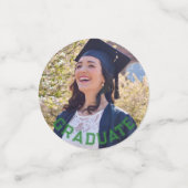 カスタムフォト赤の卒業式パーティーテーブル コンフェッティ (スモール正面)