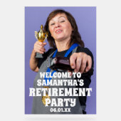 カスタムフォト退職パーティーへようこそ アクリルサイン (正面)