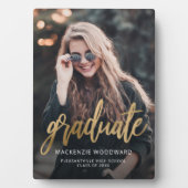 カスタムフォト金ゴールドスクリプト卒業 フォトプラーク (正面)