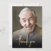 カスタムフォト金ゴールド台本80th誕生日パーティー サンキューカード (正面)