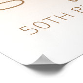 カスタムフォト金ゴールド50th誕生日へようこそ ポスター (角)