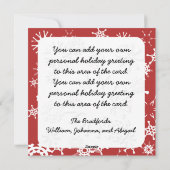 カスタムフォト雪だるまホリデーグリーティングカード シーズンカード (裏面)