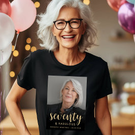 カスタムフォト70歳の誕生日パーティー Tシャツ