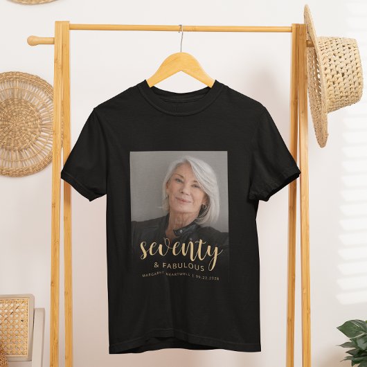 カスタムフォト70歳の誕生日パーティー Tシャツ
