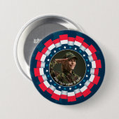 カスタムフォト アメリカ軍 リボンボーダー 愛国 缶バッジ (正面&裏面)