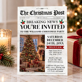 カスタムフォト クリスマス招待状 クリスマス新聞 招待状