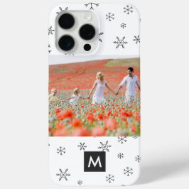 カスタムフォト クリスマス スノーフレーク モノグラム iPhone 15 PRO MAXケース