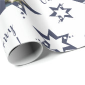 カスタムフォト スターリー メリークリスマス パープル ラッピングペーパー (ロールコーナー)