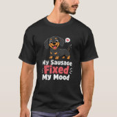カスタムフォト ソーセージ犬で気分が良くなった Tシャツ (正面)