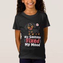 カスタムフォト ソーセージ ドッグ フィックス マイ ムード Tシャツ