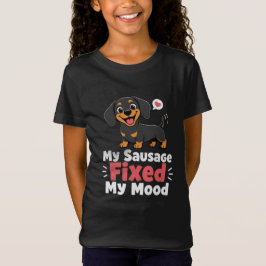 カスタムフォト ソーセージ ドッグ フィックス マイ ムード Tシャツ