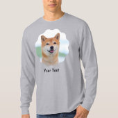 カスタムフォト&テキスト オリジナル グレー Tシャツ (正面)