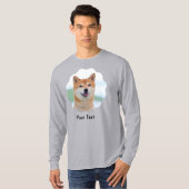 カスタムフォト&テキスト オリジナル グレー Tシャツ (正面フル)