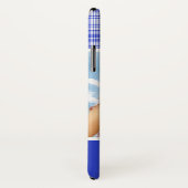 カスタムフォト&ネームブルーホワイトプレイド2 Case-Mate iPhoneケース (裏面/右)