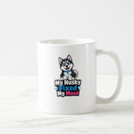 カスタムフォト ハスキー犬 ハスキーで気分が良くなった コーヒーマグカップ