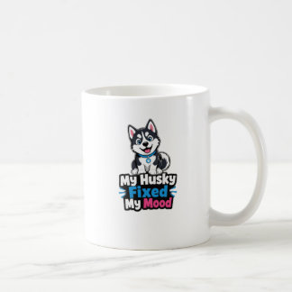 カスタムフォト ハスキー犬 ハスキーで気分が良くなった コーヒーマグカップ