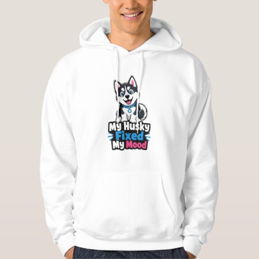 カスタムフォト ハスキー犬 ハスキーで気分が良くなった Tシャツ (正面)