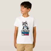 カスタムフォト ハスキー犬 ハスキーで気分が良くなった Tシャツ (正面フル)