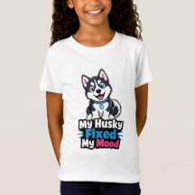 カスタムフォト ハスキー犬 ハスキーで気分が良くなりました Tシャツ
