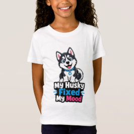 カスタムフォト ハスキー犬 ハスキーで気分が良くなりました Tシャツ
