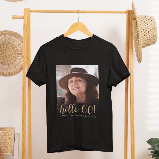 カスタムフォト ハロー60 還暦 誕生日パーティー Tシャツ