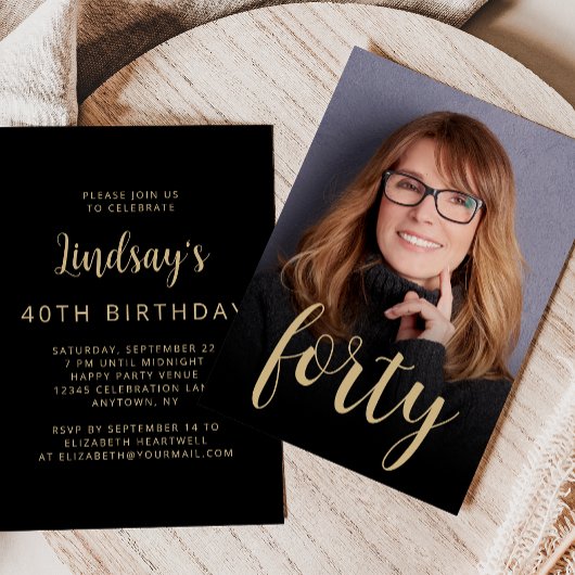 カスタムフォト フォーティー 40歳の誕生日パーティー 招待状