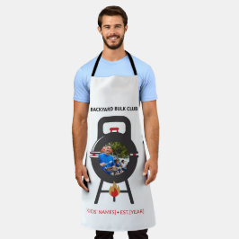 カスタムフォト ブラック ケトルベル BBQ 父の日 グリル バッジ エプロン