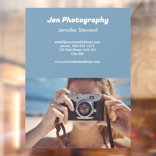 カスタムフォト ブルー 写真家 ウィンドウサイン (シート2)