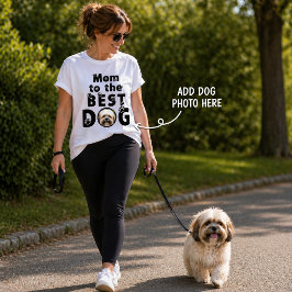 カスタムフォト ママは最高の犬 Tシャツ