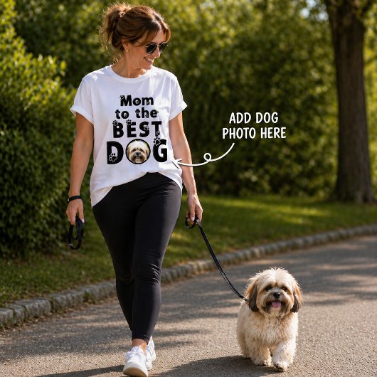 カスタムフォト ママは最高の犬 Tシャツ