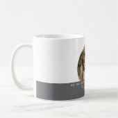 カスタムフォト&メッセージホワイト&グレーC19メモリ コーヒーマグカップ (左)