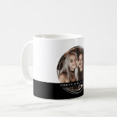 カスタムフォト&メッセージホワイト&ブラックC00メモリ コーヒーマグカップ (正面左)