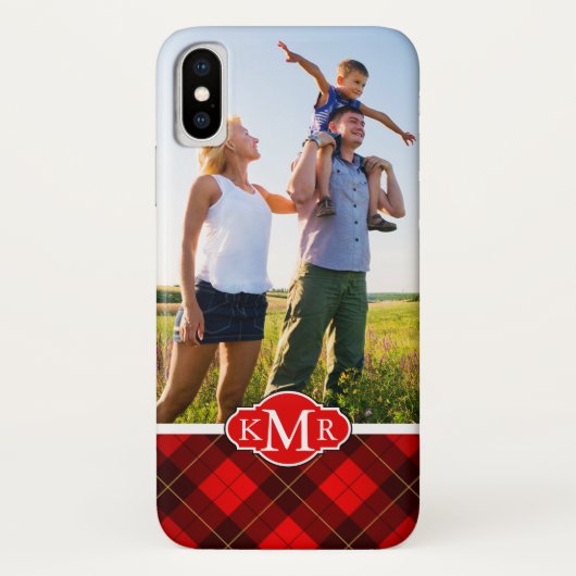 カスタムフォト&モノグラムウォレスタータンチェック背景 Case-Mate iPhoneケース (裏面)