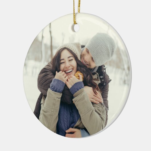 カスタムフォト&モノグラムパーソナライズされたオーナメント セラミックオーナメント (左)