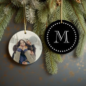 カスタムフォト&モノグラムパーソナライズされたオーナメント セラミックオーナメント