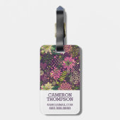 カスタムフォト&モノグラム明るいパターン ラゲッジタグ (裏面縦)