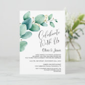 カスタムフォト ユーカリの葉 ウェディングレセプション 招待状 (スタンド正面)