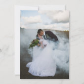 カスタムフォト ユーカリの葉 ウェディングレセプション 招待状 (裏面)