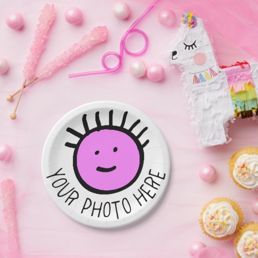 カスタムフォト/ロゴROUND紙プレート- 7インチスモール ペーパープレート (パーティー)